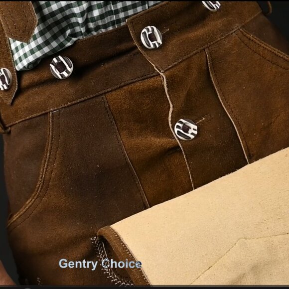 Mens Traditional Oktoberfest Lederhosen Vintage German Lederhosen for Men - Picture 3 of 10